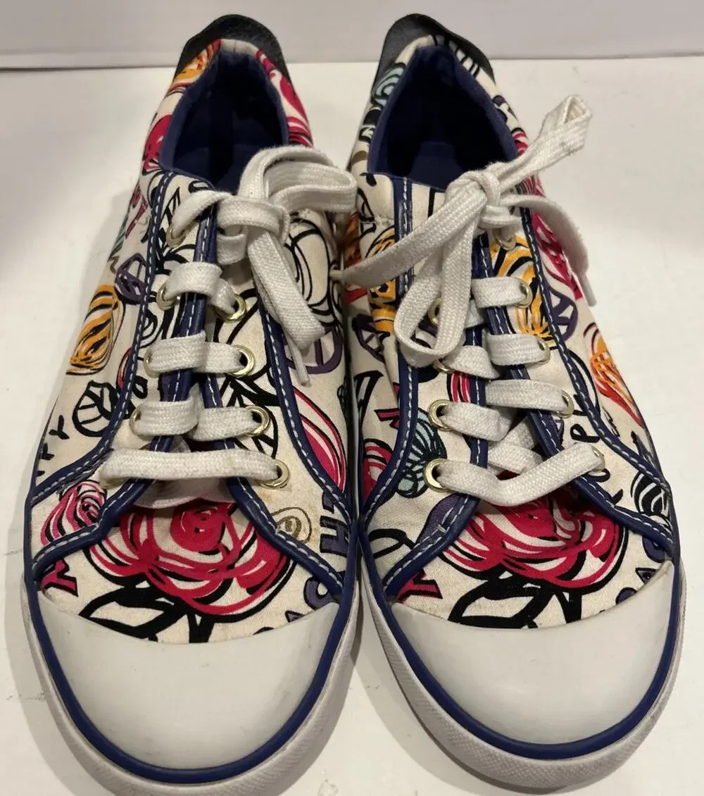 Vintage Coach Poppy Barrett Love Sneakers Size 9.5 Y2K 00s Graffiti Logo Womens